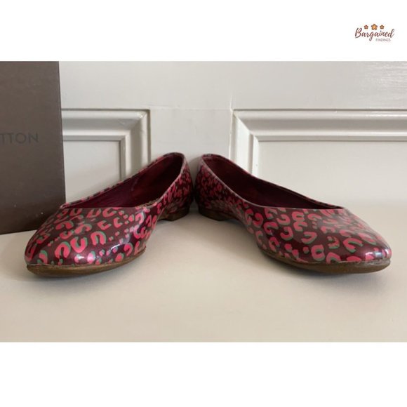 Auth Louis Vuitton Patent Leather Leopard Print Stephen Sprouse Ballet Flats 8.5 - Picture 7 of 13